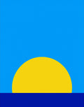 Bold Abstract Sun Setting Ocean Rug