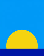 Bold Abstract Sun Setting Ocean Rug