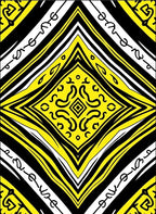Bold Yellow 2 Tone Geometric Paisley Rug