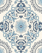 Ornate Floral Scrollwork Pattern Rug