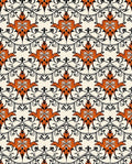 Floral Damask Patterned Cream Rug