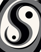 YinYang Abstract Swirl Pattern Rug