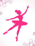 Pink Ballerina Silhouette Dance Pattern Rug