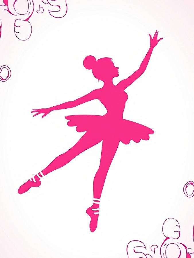 Pink Ballerina Silhouette Dance Pattern Rug