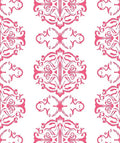 Pink Scrollwork Floral Pattern Rug