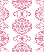 Pink Scrollwork Floral Pattern Rug