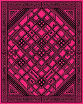 Geometric Interlocking Black And Pink Rug