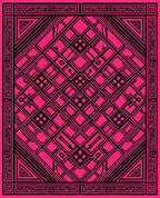 Geometric Interlocking Black And Pink Rug