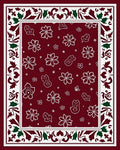 Whimsical Floral Patterned Border Design Rug
