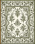 Ornate Vine And Leaf Pattern Rug
