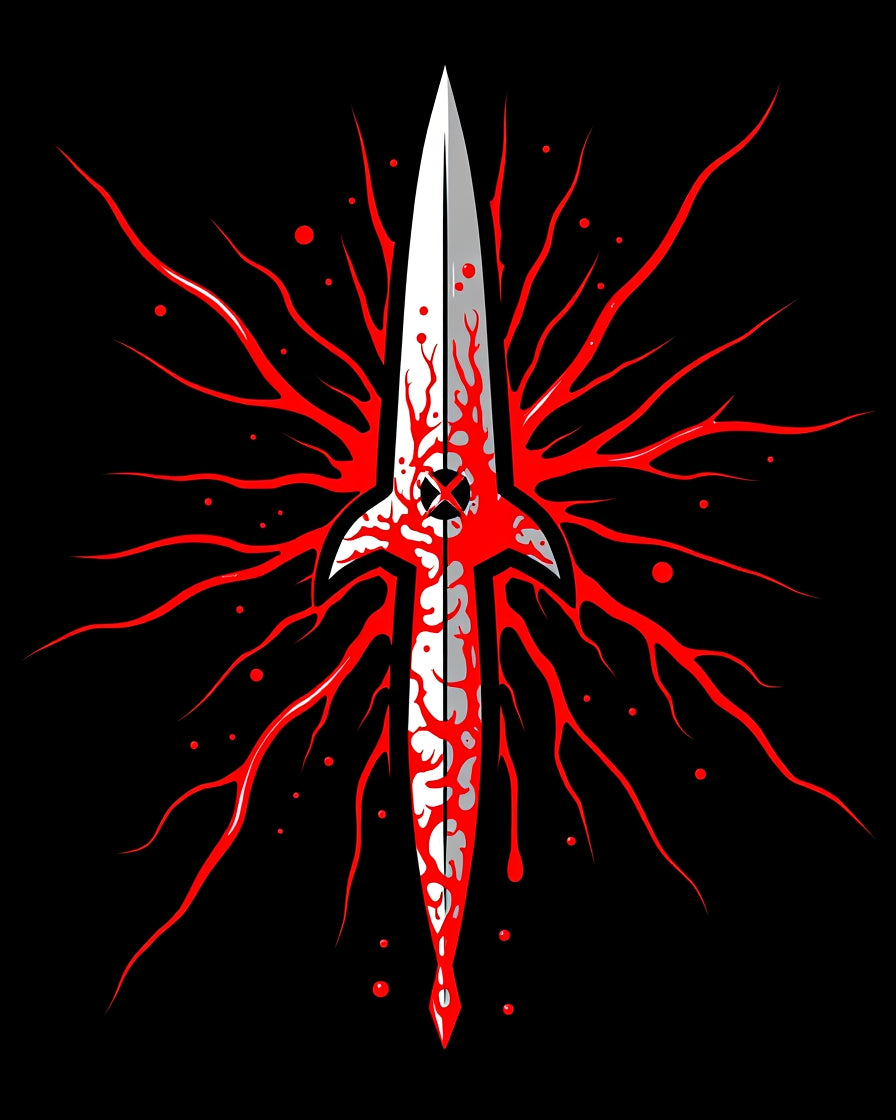 Gothic Blade With Red Sprays Rug