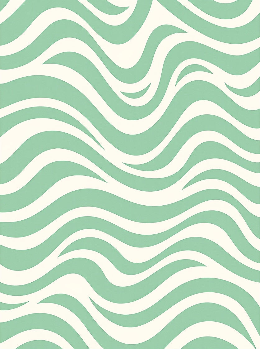 Aqua Cream Abstract Swirl Pattern Rug