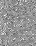 Black White Swirling Lines Pattern Rug