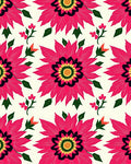 Vibrant Hot Pink Floral Arrangement Rug