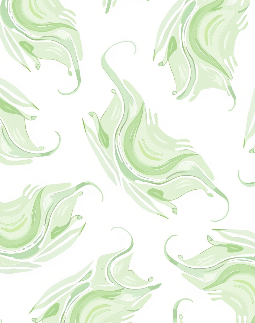 Abstract Swirl Green Watercolour Pattern Rug