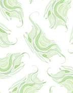 Abstract Swirl Green Watercolour Pattern Rug