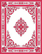 Classic Red Floral Border Pattern Rug