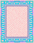 Abstract Maze Pattern with Geometric Border Rug