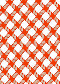 Orange White Diagonal Gingham Design Rug