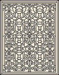 Intricate Linear Black Ivory Pattern Rug