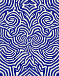 Abstract Blue Swirl Pattern Rug