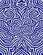 Abstract Blue Swirl Pattern Rug
