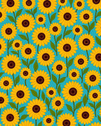 Bright Yellow Sunflowers Pattern Rug