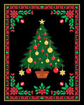 Festive Tree Floral Border Design Rug