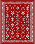 Red Snowflake Star Festive Pattern Rug