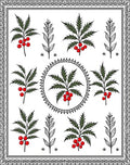 Red Berry Branch Garden Medallion Rug