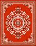 Intricate Floral Mandala Red Pattern Rug