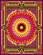 Vibrant Sunburst Mandala Pattern Rug
