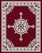 Ornate Mandala Geometric Border Rug