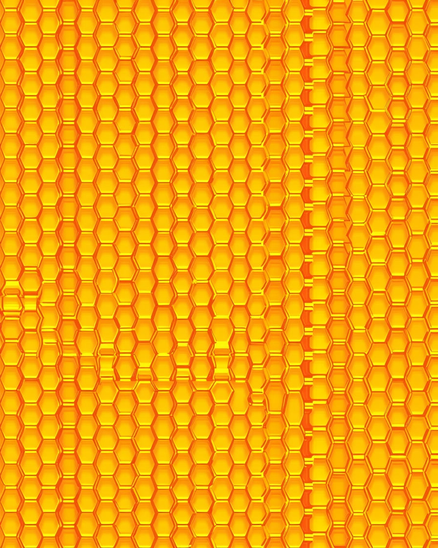 Golden Honeycomb Textured Geometric Design Rug
