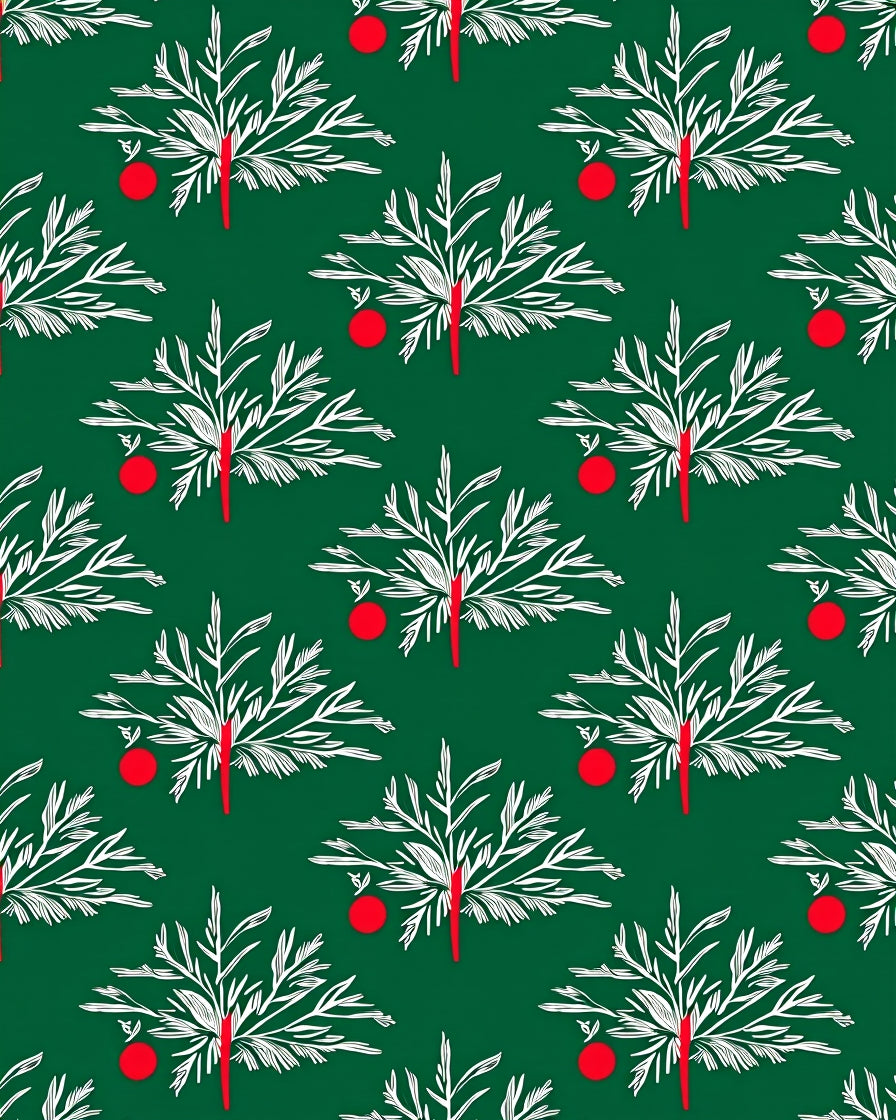 Evergreen Branch Orb Pattern Rug