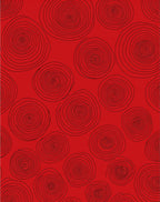 Bold Red Swirl Pattern Rug