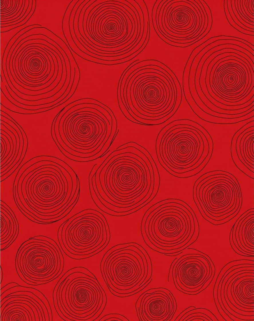 Bold Red Swirl Pattern Rug