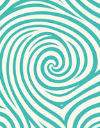 Teal Swirl Retro Pattern Rug