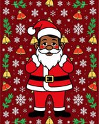 Festive Santa And Snowflake Pattern Rug