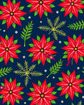 Red Poinsettia Floral Pattern Rug