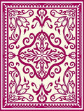 Damask Floral Symmetrical Pattern Rug