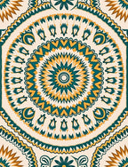 Radiant Sunburst Mandala Pattern Design Rug