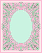 Vintage Filigree Floral Oval Pattern Rug