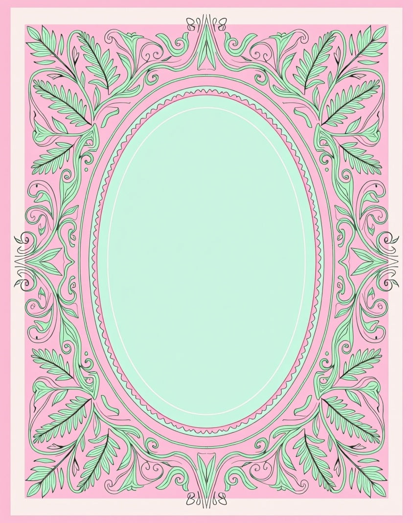 Vintage Filigree Floral Oval Pattern Rug