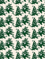 Evergreen Tree Snowflake Pattern Rug