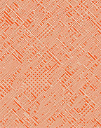 Orange White Labyrinth Pattern Rug