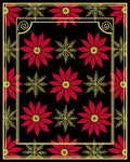 Red Floral Yellow Star Inlay Design Rug