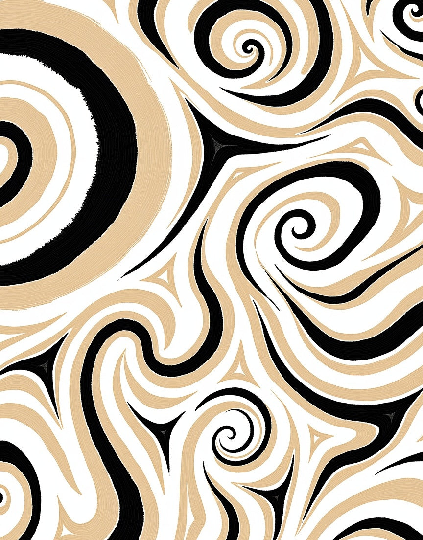 Bold Swirls Patterned Abstract Rug