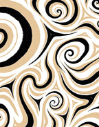 Bold Swirls Patterned Abstract Rug