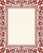 Classic Red Floral Scroll Border Design Rug